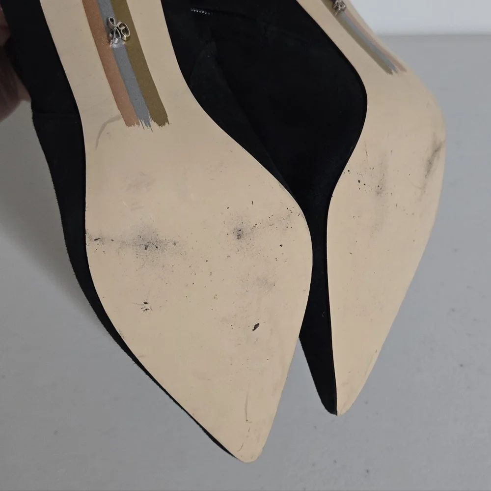 Sam Edelman Black Suede Fiora Ankle Heel Boot Size 7 - Picture 9 of 14